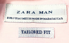 Load image into Gallery viewer, Zara Mens Pink Cotton Long Sleeve Collared Tailored Fit Button-Up Shirt Size S
