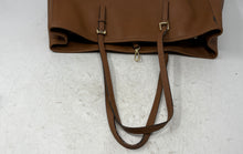Load image into Gallery viewer, Michael Kors Womens Jet Set Brown Leather Double Handle Charm Tote Handbag

