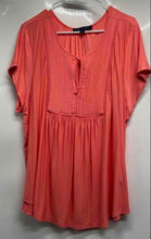 Load image into Gallery viewer, Tommy Hilfiger Womens Orange Cap Sleeve Pintucked Ladder Trim Blouse Top Size 1X
