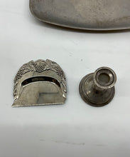 Load image into Gallery viewer, 4 Pcs Silver Plated Gravy Boat Candle Holder And Crumb Tray Items Set
