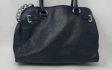 Load image into Gallery viewer, Michael Kors Womens Black Leather Bottom Studs Shoulder Strap Satchel Bag
