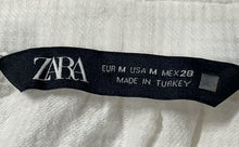 Load image into Gallery viewer, Zara Womens White Embroidered Lace Trim Cotton Linen Button Blouse Top Size M

