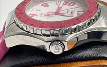 Load image into Gallery viewer, Authentic Lucien Piccard Women's Fuchsia Silicone Quartz Watch
