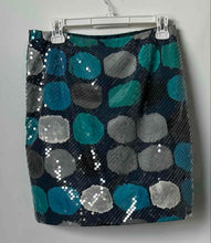 Load image into Gallery viewer, Ann Taylor Womens Multicolor Circle Print Sequin Side Zip Mini Skirt Size 6P
