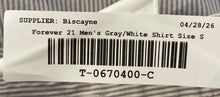 Load image into Gallery viewer, Forever 21 Womens Gray White Striped Cotton Long Sleeve Button-Up Shirt Size S
