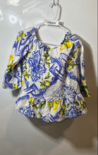 Load image into Gallery viewer, Sartoria Saracena Womens Multicolor Floral Linen Off The Shoulder Blouse Top L
