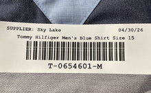 Load image into Gallery viewer, Tommy Hilfiger Mens Blue Stretch Slim Fit Long Sleeve Dress Shirt Sz M 15 32/33
