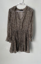 Load image into Gallery viewer, Zara Womens Multicolor Leopard Print Smocked Waist Mini Dress Size Small
