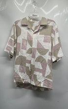 Load image into Gallery viewer, Zara Mens Multicolor Printed Short Sleeve Collared Button-Up Shirt Size L

