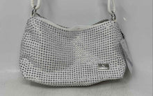 Load image into Gallery viewer, Natalie Mills Womens Silver White Chain Strap Shoulder Handbag With Tag
