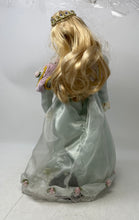 Load image into Gallery viewer, Antique Ceramic Decor Blonde Hair Blue Eyes Crown Pastel Gown Fashion Doll

