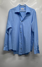 Load image into Gallery viewer, Calvin Klein Mens Blue Slim Fit Stretch Long Sleeve Dress Shirt Size XL
