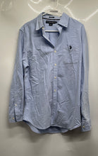 Load image into Gallery viewer, U.S. Polo Assn. Mens Blue Long Sleeve Button-Up Shirt Size Medium

