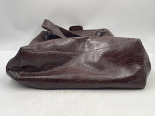 Load image into Gallery viewer, Authentic Simply Vera Vera Wang Womens Brown Crocodile Embossed Top Handle Bag
