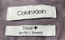 Load image into Gallery viewer, Calvin Klein Mens Purple Slim Fit Stretch Long Sleeve Collared Dress Shirt Sz 18
