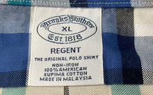 Load image into Gallery viewer, Brooks Brothers Mens Blue Green &amp; White Plaid Long Sleeve Button-Up Shirt Sz XL
