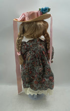 Load image into Gallery viewer, Brinn's Collector Porcelain Doll In Floral Outfit Dress Brown Hair And Hat
