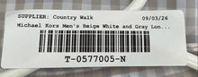 Load image into Gallery viewer, Michael Kors Mens Beige White And Gray Check Long Sleeve Dress Shirt Size 18

