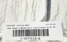 Load image into Gallery viewer, DKNY Womens White Striped Print Long Sleeve Collared Button-Up Shirt Size XS
