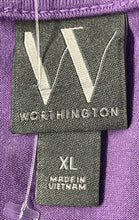 Load image into Gallery viewer, Worthington Womens Lilac Roll-Tab Short Sleeve Blouse Top Size XL
