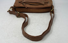 Load image into Gallery viewer, Unbranded Womens Brown Leather Adjustable Strap Double Zipper Shoulder Handbag
