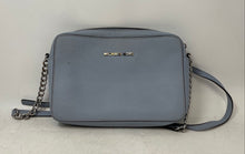 Load image into Gallery viewer, Michael Kors Womens Blue Inner Pockets Zipper Shoulder Crossbody Handbag
