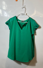 Load image into Gallery viewer, Express Womens Green Short Sleeve V-Neck Pullover Blouse Top Size Large
