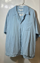Load image into Gallery viewer, Perry Ellis Mens Light Blue Silk Short Sleeve Collared Button-Up Shirt Size XXL
