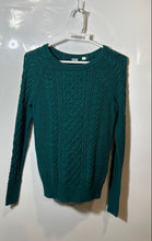 Load image into Gallery viewer, Gap Womens Green Long Raglan Sleeve Round Neck Cable-Knit Pullover Sweater Sz XS
