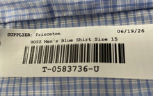 Load image into Gallery viewer, Hugo Boss Mens Blue Slim Fit Collared Long Sleeve Dress Shirt Size 15

