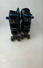 Load image into Gallery viewer, Power Superb Girls Black Blue Adjustable Quad Roller Skate Size Medium (35-38)
