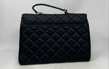 Load image into Gallery viewer, My Flat In London Womens Black Quilted Inner Pocket Bottom Stud Satchel Purse
