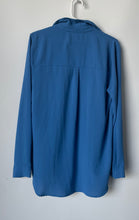 Load image into Gallery viewer, Fashion Nova Womens Blue Long Sleeve Spread Collar Button-Up Shirt Size S
