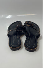 Load image into Gallery viewer, Donald J Pliner Womens Brown And Beige Leather Slip-On Thong Sandals Size 6M
