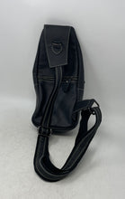 Load image into Gallery viewer, Bullcaptain Womens Black Leather Zipper Adjustable Strap Crossbody Sling Bag
