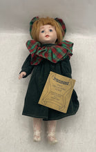Load image into Gallery viewer, Vintage Seymour Mann's Connoisseur Porcelain Doll In Green Velvet Dress With Tag
