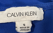 Load image into Gallery viewer, Calvin Klein Womens Blue V-Neck Short Sleeve Blouse Top Size Small
