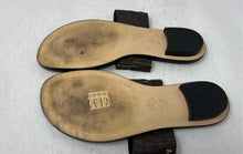 Load image into Gallery viewer, Michael Kors Womens August Brown Monogram Toe Ring Flat Slide Sandals Size 8.5M
