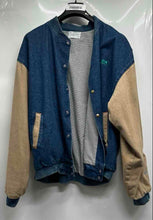 Load image into Gallery viewer, Club Colors Mens Blue Beige Long Sleeve Snap Front Varsity Jacket Size XL
