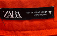 Load image into Gallery viewer, Zara Womens Orange Flat Front Stretch Bootcut Leg Trouser Pants Size XS
