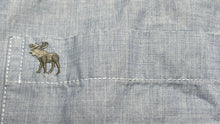 Load image into Gallery viewer, Abercrombie &amp; Fitch Mens Blue Muscle Short Sleeve Button-Up Shirt Size Large
