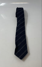 Load image into Gallery viewer, Hugo Boss Mens Black Striped Print Keeper Loop Adjustable Formal Pointed Tie
