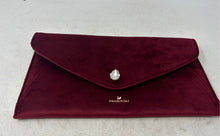 Load image into Gallery viewer, Swarovski Womens Red Inner Pockets Flap Over Lined Envelope Wallet
