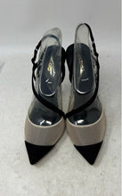 Load image into Gallery viewer, Aldo Womens Black Beige Pointed Toe Buckle Stiletto Slingback Heels Size 7
