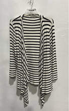 Load image into Gallery viewer, Calvin Klein Womens Black White Striped Knit Open Front Cardigan Sweater Size XL
