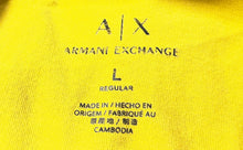 Load image into Gallery viewer, Armani Exchange Mens Mustard Short Sleeve Crew Neck Graphic T-Shirt Size Large
