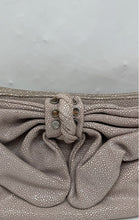 Load image into Gallery viewer, Judith Ripka Womens Gray Sparkle Leather Inner Pocket Zipper Top Clutch Bag
