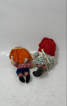 Load image into Gallery viewer, Lot Of 2 Pcs Vintage Cloth Rag Striped Legs Floral Dress Plaid Shirt Mixed Doll
