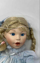 Load image into Gallery viewer, Vintage Collectible Braided Blonde Hair And Blue Eyes Porcelain Girl Doll
