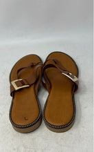 Load image into Gallery viewer, Toscanella Womens Brown Leather Open Toe Slip-On Thong Sandals Size 10
